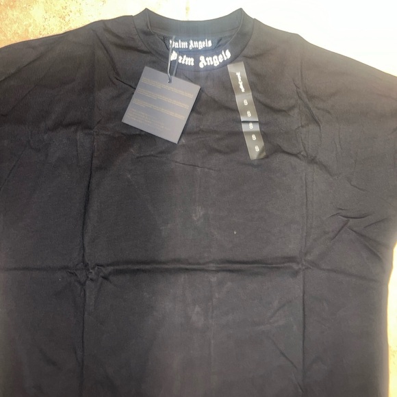 Palm Angels Black and White Short Sleeve Tee - Picture 1 of 3